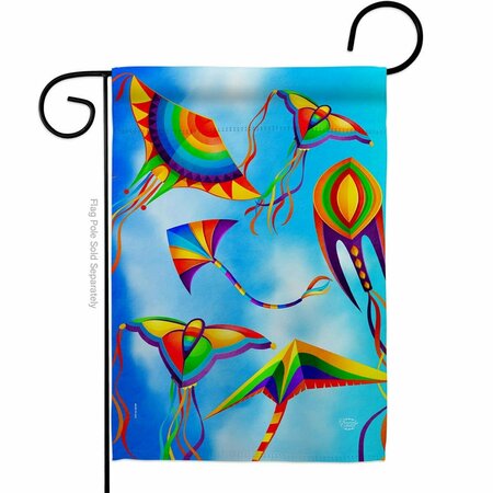 CUADRILATERO Kite in Sky Summertime Fun & Sun 13 x 18.5 in. Double-Sided Decorative Vertical Garden Flags for CU4072462